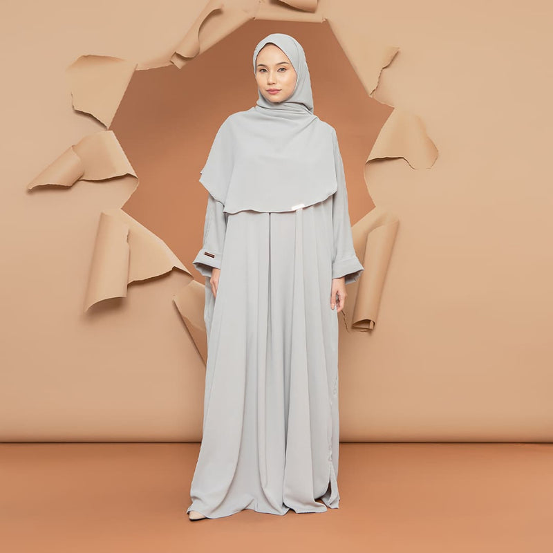 Hamida Abaya Light Grey (Lozy x Hamidah)