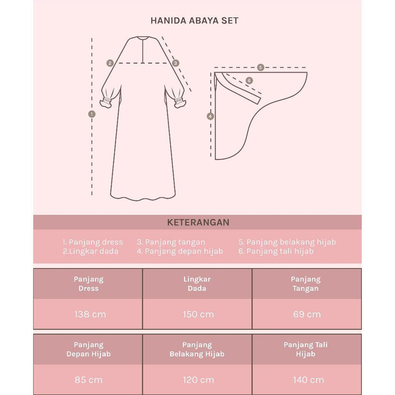 [Defect] Hanida Abaya Set (One Set Abaya Umroh Haji Gamis Set Kerudung Syari)