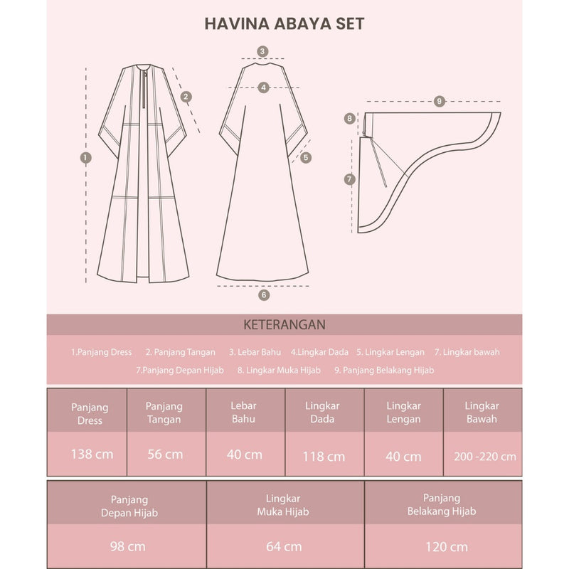 [Defect Sale] Havina Abaya Set (Gamis Abaya Set Kerudung)