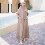 [Defect] Habiba Abaya Set (Gamis Abaya Set Kerudung)