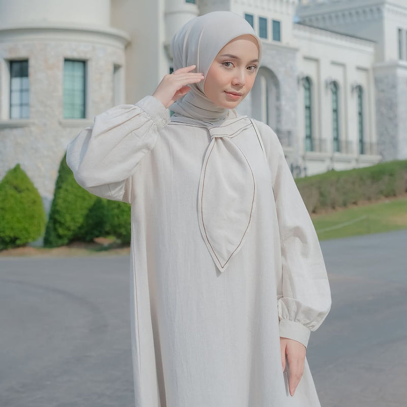 Flora Dress Linen (Dress Dasi Bahan Linen)