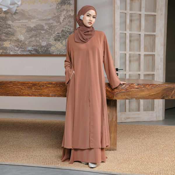 Haura Tunik Set Brown Sugar