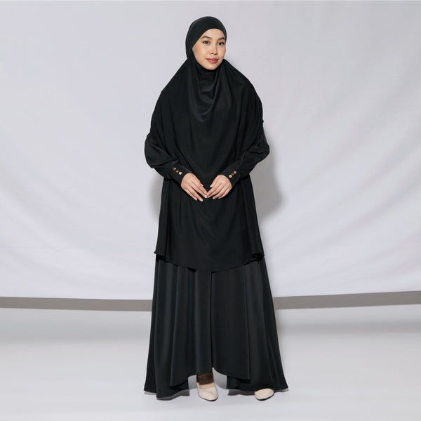 Sabiya Abaya Lozy X Cut Syifa Black S