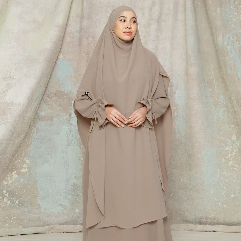 Alina French Khimar Lozy X Cut Syifa Malt Choco