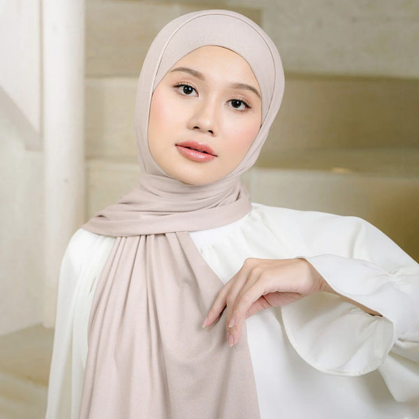 Rayna Instan Shawl (Pashmina Instan Rayon) Khaki New