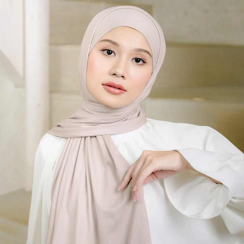 Rayna Instan Shawl (Pashmina Instan Rayon) Khaki New