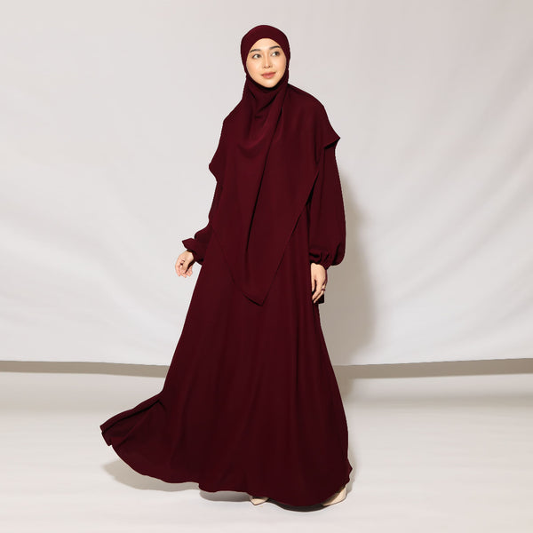 Fatima Abaya Set Burgundy