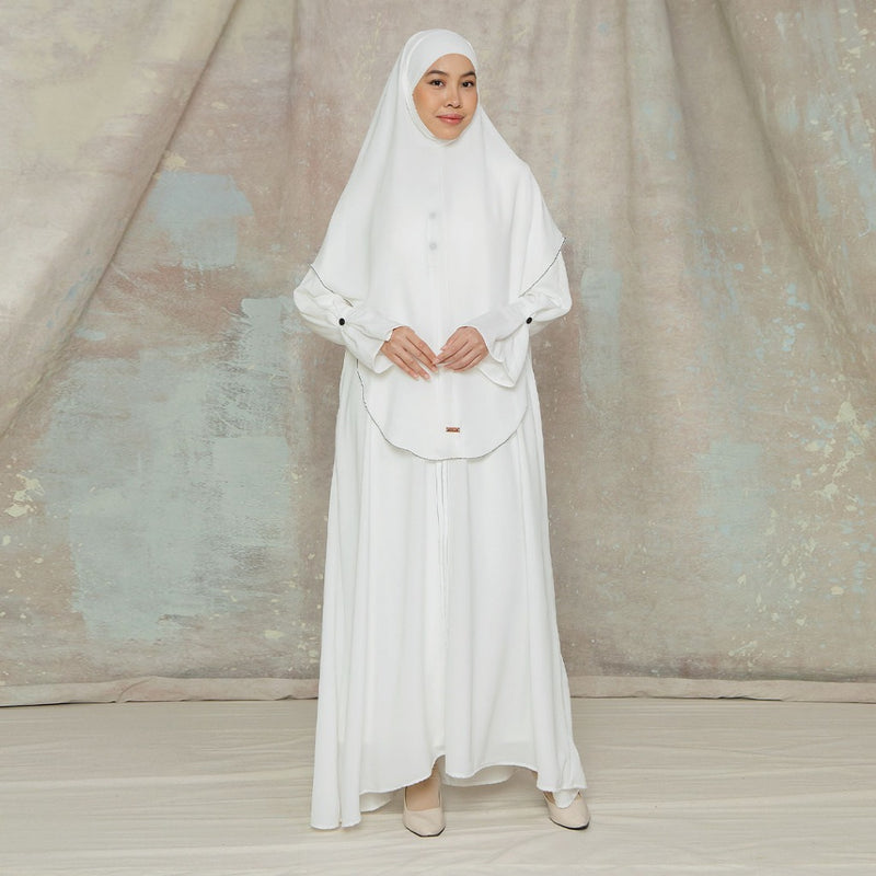 Balqis Abaya Lozy X Cut Syifa Broken White S