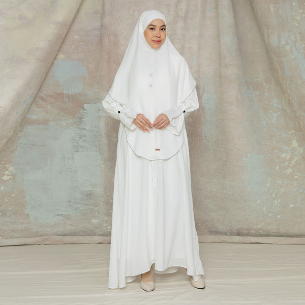 Balqis Abaya Lozy X Cut Syifa Broken White XL