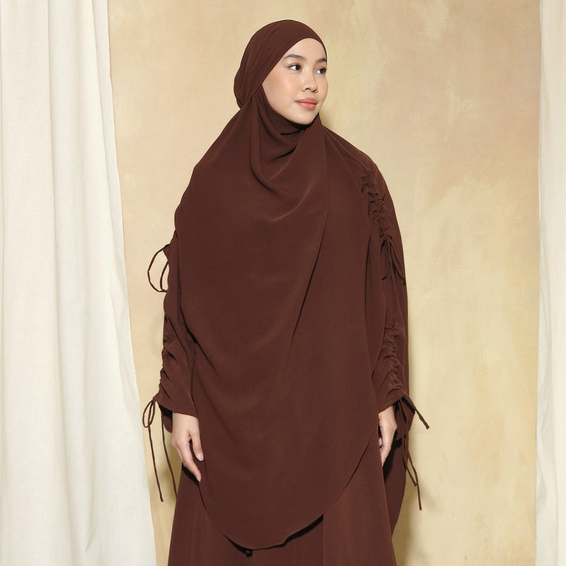 Yasmin French Khimar Lozy X Cut Syifa Mahogany