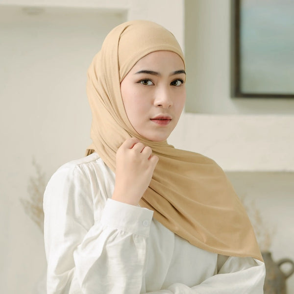 Rayna Instan Shawl (Pashmina Instan Rayon) Peanut New