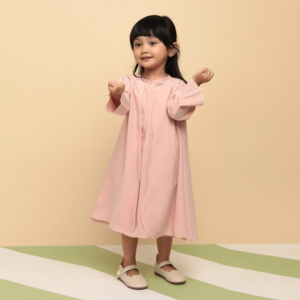 Aisha Abaya Dress Kids Pink Pastel 3-4Th
