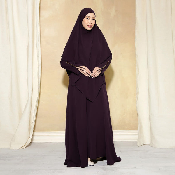 Syaza Abaya Lozy X Cut Syifa Violet XL (Gamis Haji dan Umrah)