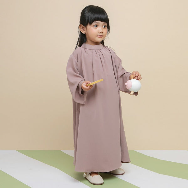 Azura Abaya Dress Kids Grey Cream 3-4Th