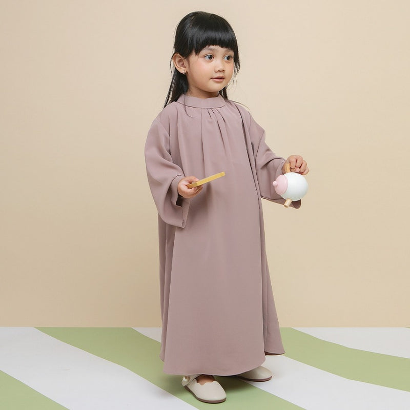 Azura Abaya Dress Kids Grey Cream 3-4Th