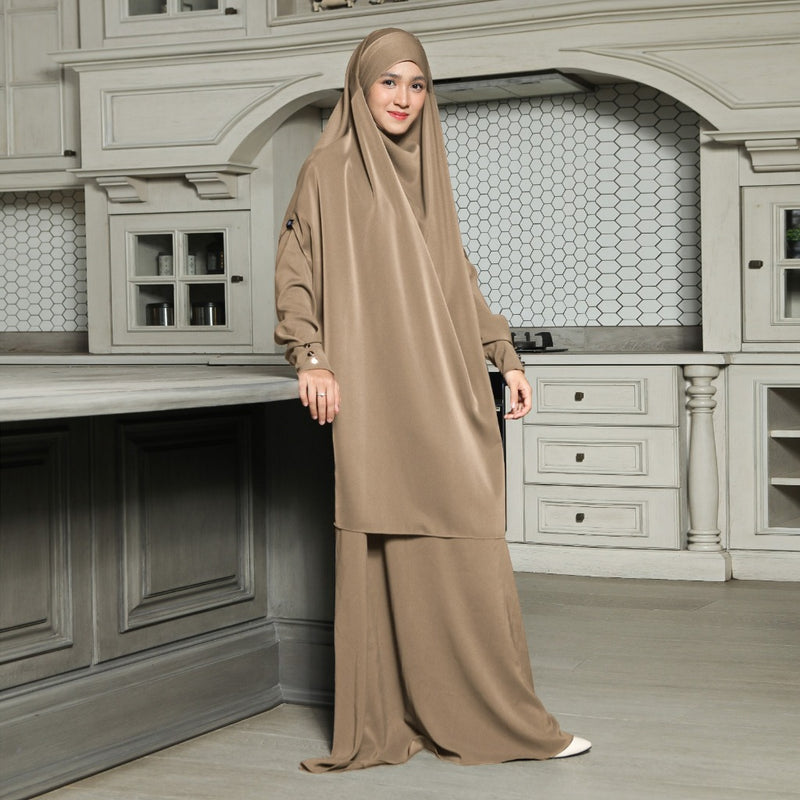 Sabiya Abaya Lozy X Cut Syifa Warm Sand M