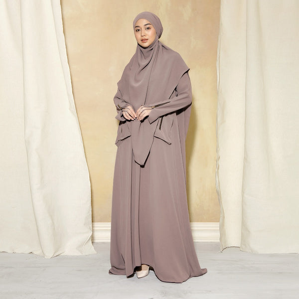 Syaza Abaya Lozy X Cut Syifa Dusty Purple XL (Gamis Haji dan Umrah)