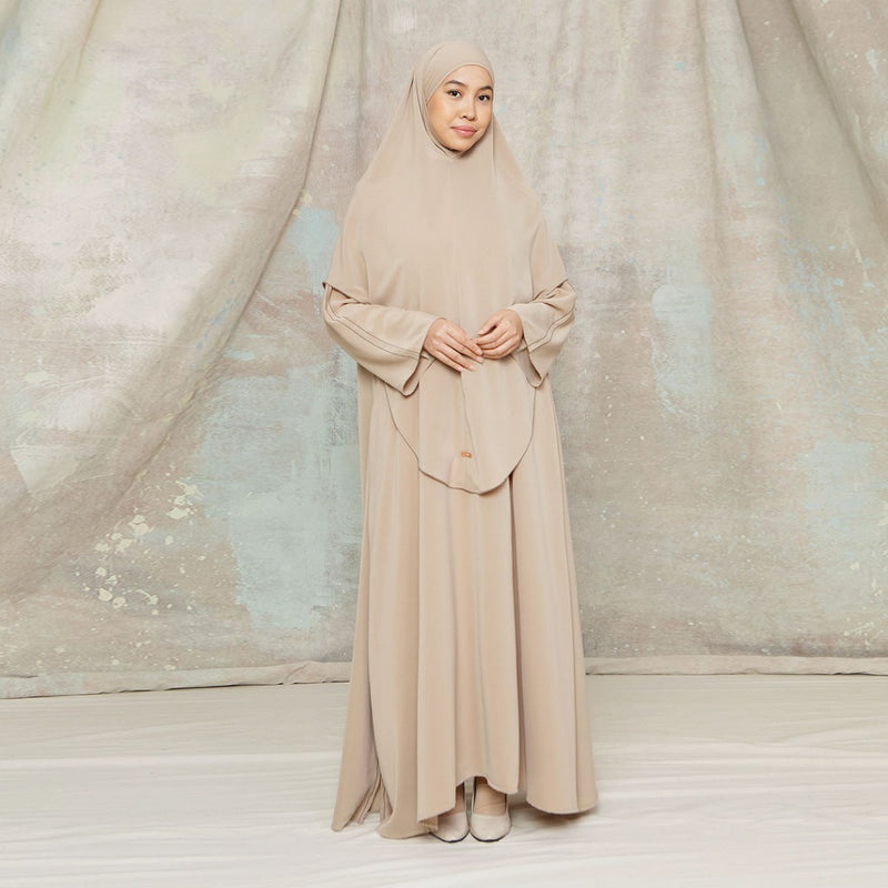 Zainab Abaya Lozy X Cut Syifa Warm Sand S