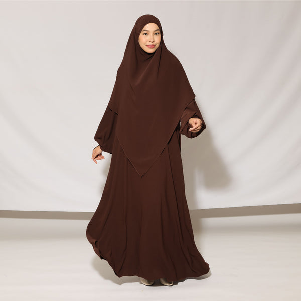 Fatima Abaya Set Mahogany