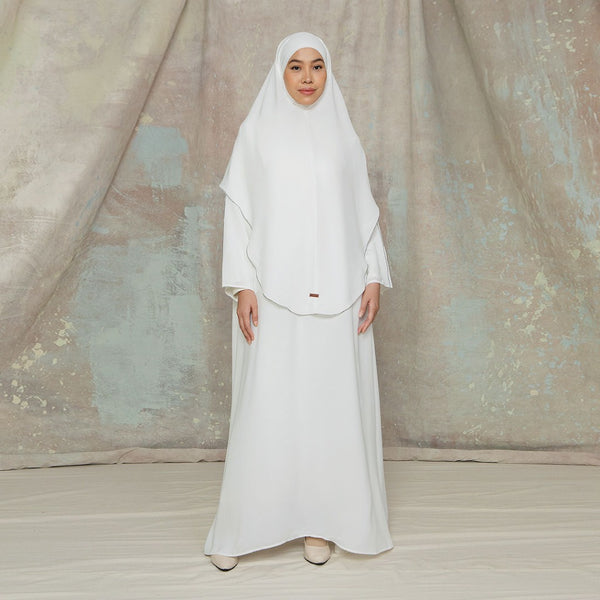 Zainab Abaya Lozy X Cut Syifa Broken White XL