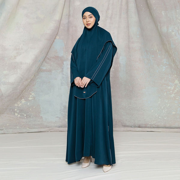 Zainab Abaya Lozy X Cut Syifa Dark Teal Blue S