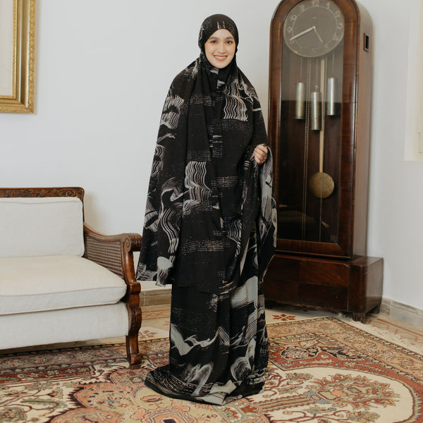Syifa Prayer Set Snow Black