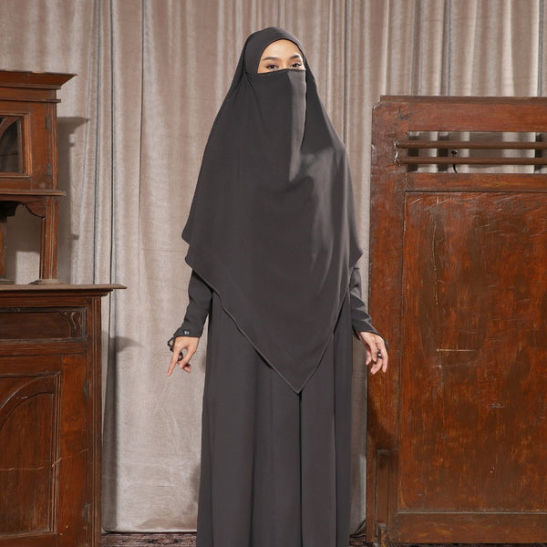 Khadija Abaya Set Charcoal