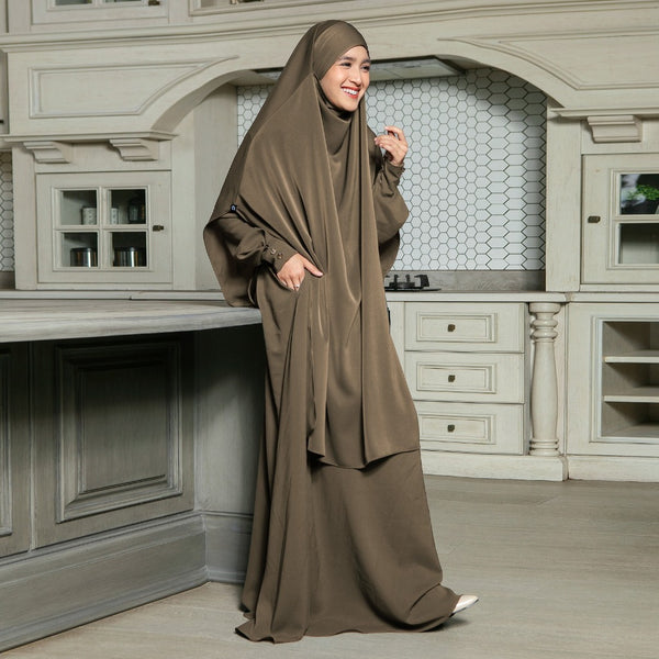 Sabiya Abaya Lozy X Cut Syifa Brown Muffin XL