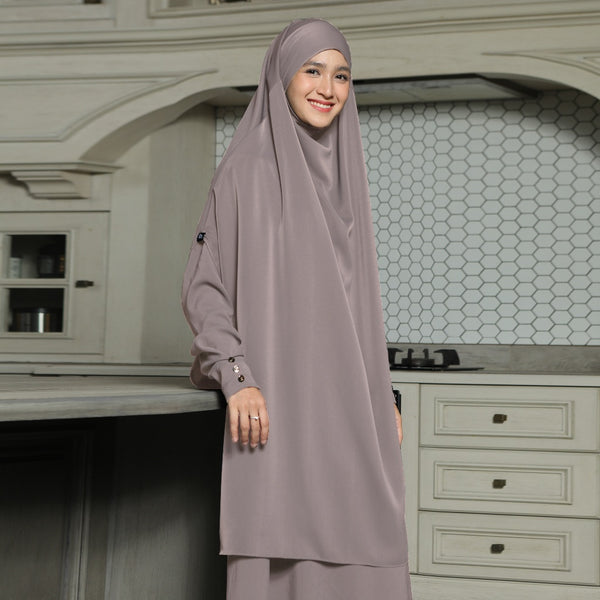 Sabiya French Khimar Lozy X Cut Syifa Dusty Purple (Khimar Only)