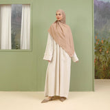Zena Abaya Bahan Katun Linen Cream