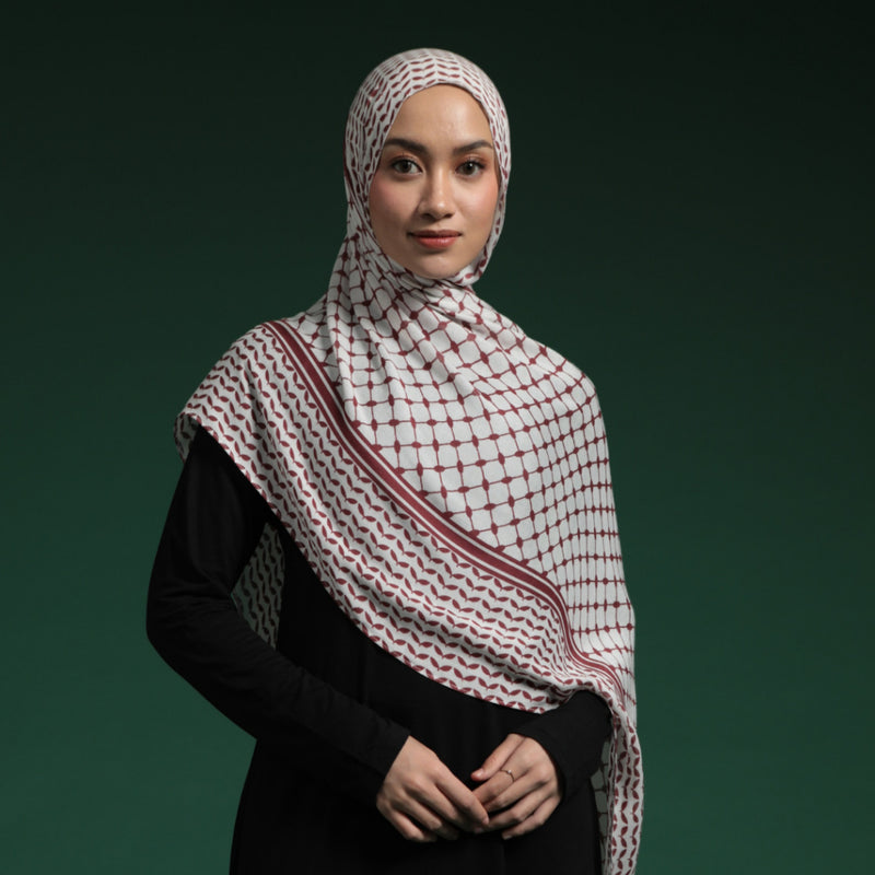 Viscose Printed Modal Maroon Keffiyeh