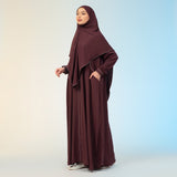 Humaya Abaya Set Wineberry New Material