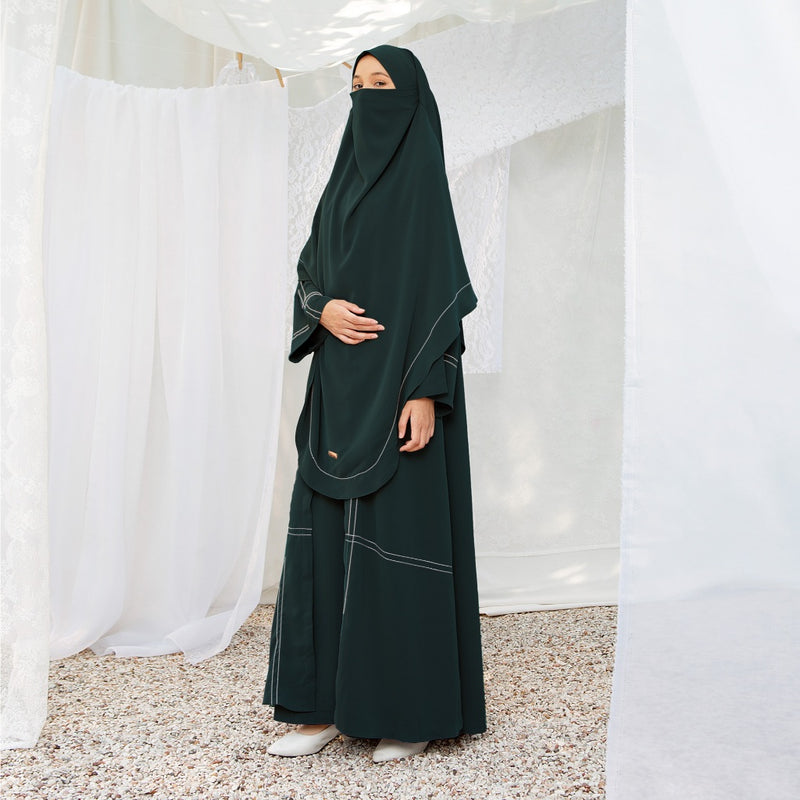 Havina Abaya Set Teal New Material