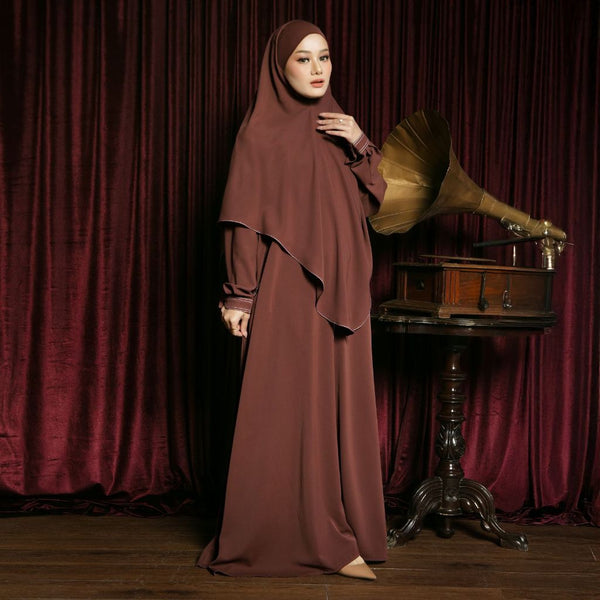Humaya Abaya Set Rustic Brown New Material