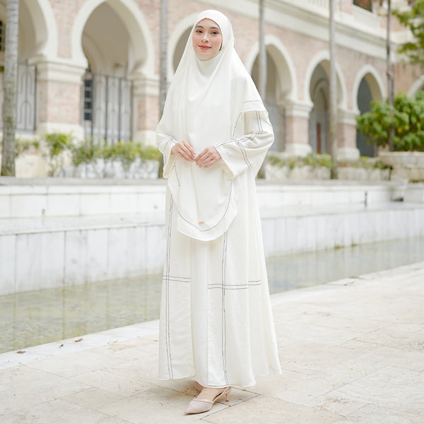 Havina Abaya Set Broken White New Material