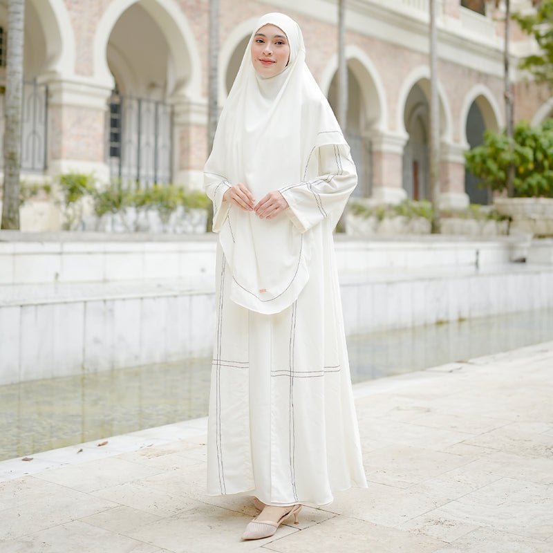 Havina Abaya Set Broken White New Material