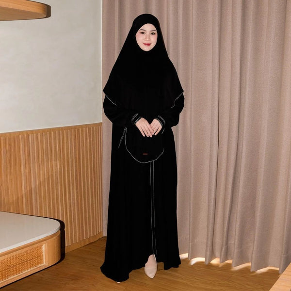 Humaya Abaya Set Black New Material