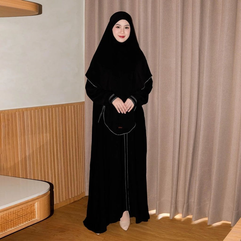 Humaya Abaya Set Black New Material