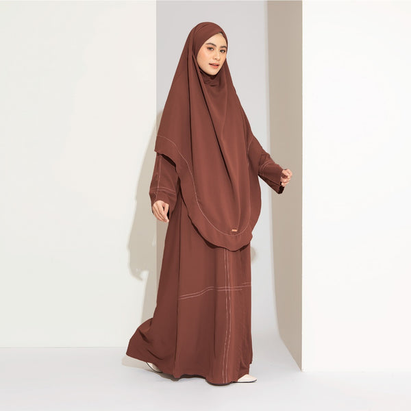 Havina Abaya Set Rustic Brown New Material