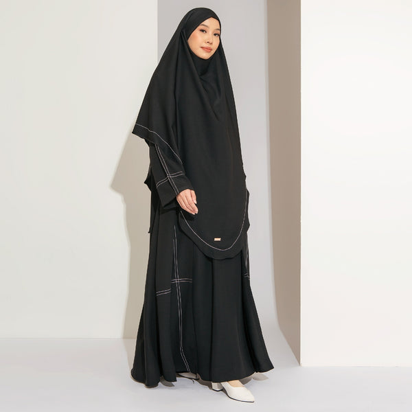 Havina Abaya Set Black New Material