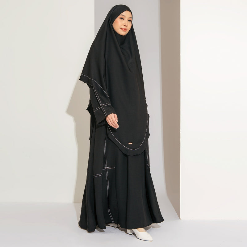 Havina Abaya Set Black New Material