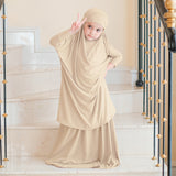 Shameera Prayer Set Kids in Soft Beige 1-2 Tahun (Lozy x Hamidah)