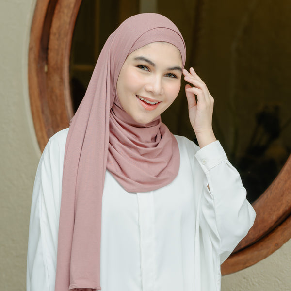 Tana Shawl (Pashmina Kaos Rayon) Mauve Glow