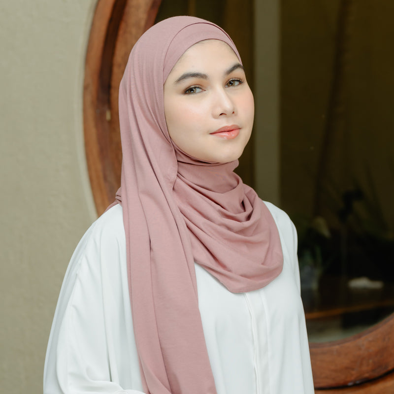 Tana Shawl (Pashmina Kaos Rayon) Mauve Glow