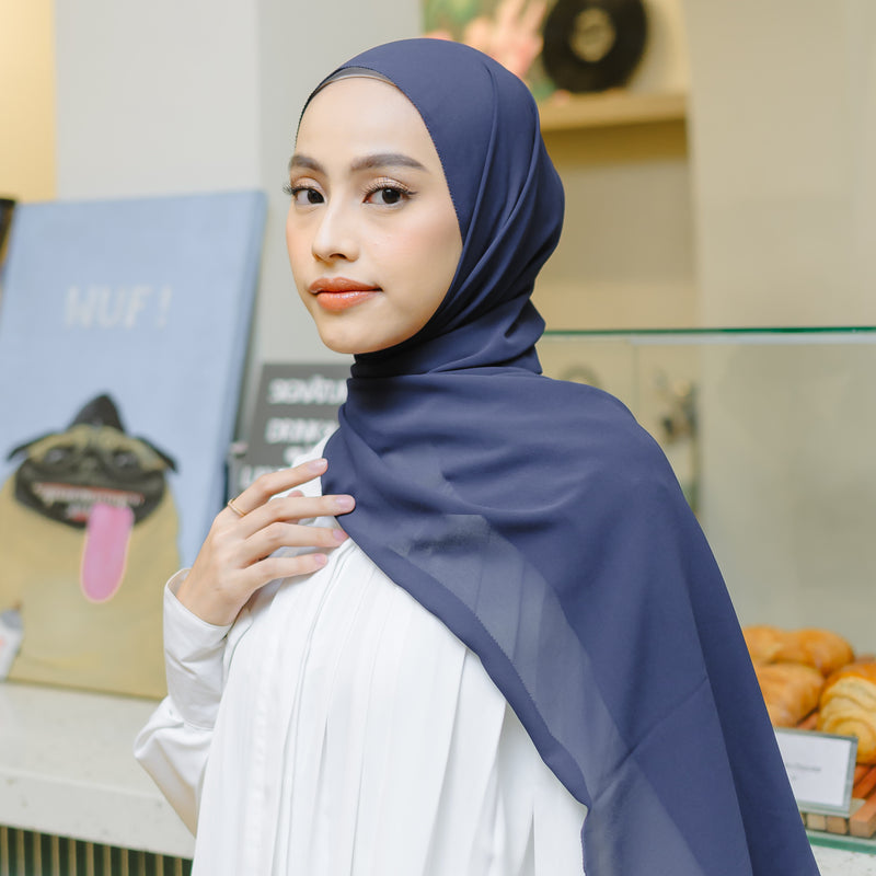 Bawal Eyelash Shawl Navy