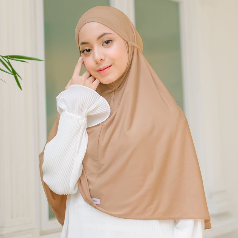 Nuha Instan (Bergo Jersey) Soft Beige