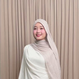 Viscose Full Striped Shawl in Khaki