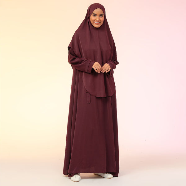 Amara Abaya Set Ruby Wine