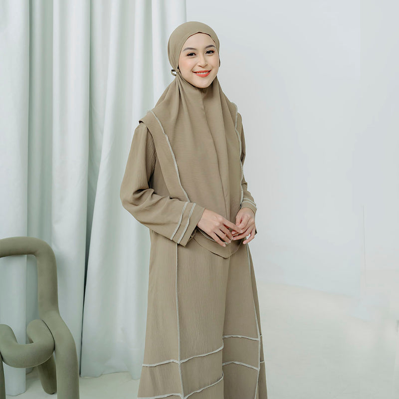 Khansa Abaya Set Hazelnut