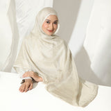 Viscose Crinkle Highlight Shawl Cream Almond